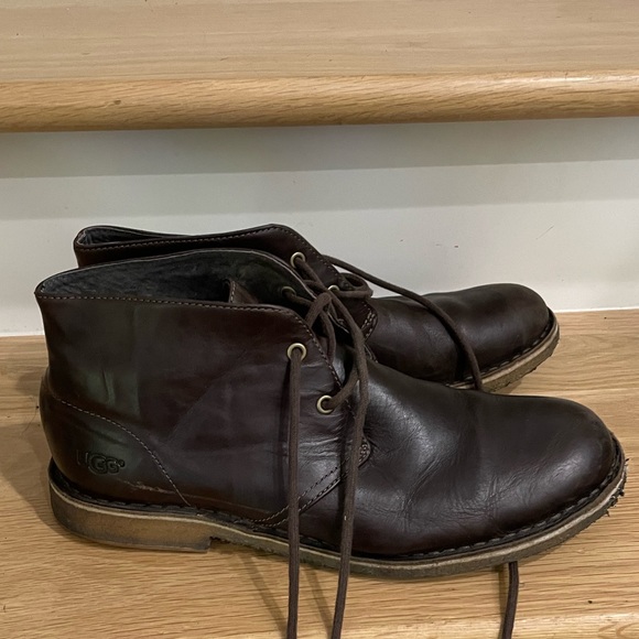 Ugg Leighton Leather Ankle Boots Size 9 brown - Picture 7 of 7